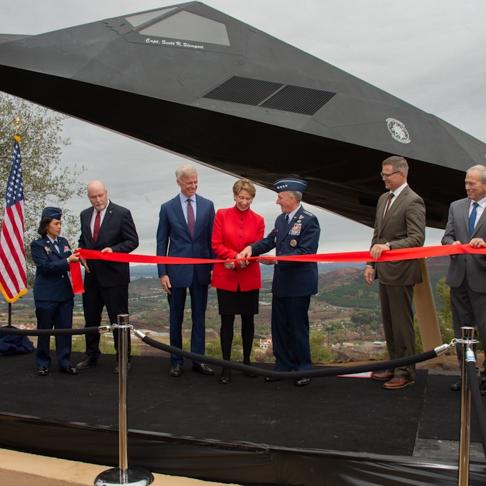The F117 ribbon cutting ceremony at Reagan Library The F117 ribbon cutting ceremony at Reagan Library