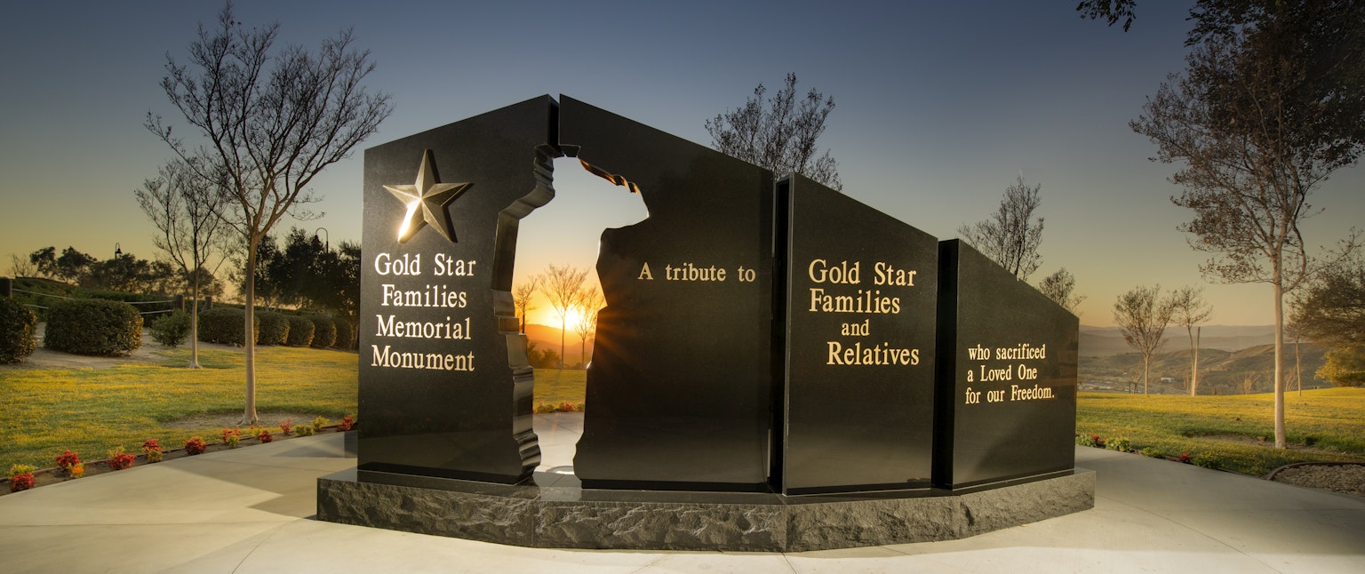 gold star memorial at sunset