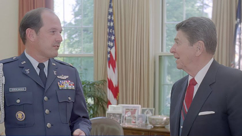 Steve Chealandler and Presiden Reagan