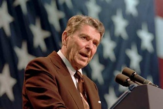 Reagan giving a speech Reagan giving a speech