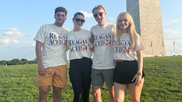 Ronald Reagan Education Learning 4 Ronald Reagan Education Students Posing