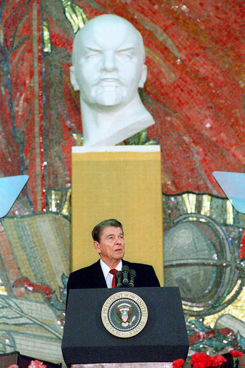 Reagan speaking at podium