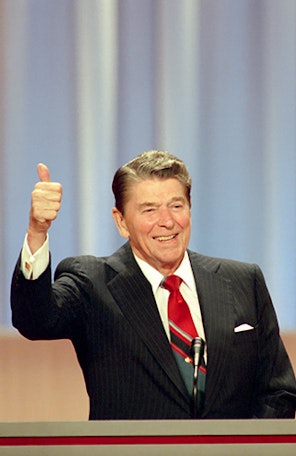 Reagan giving a thumbs up Reagan giving a thumbs up