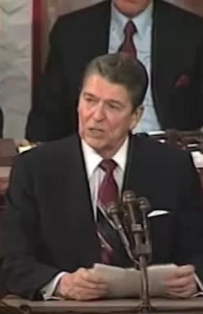 Ronald Reagan's first State of the Union Address January 26 1982 Reagan giving speech
