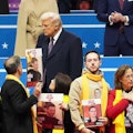 President Trump with families of hostages President Trump with families of hostages