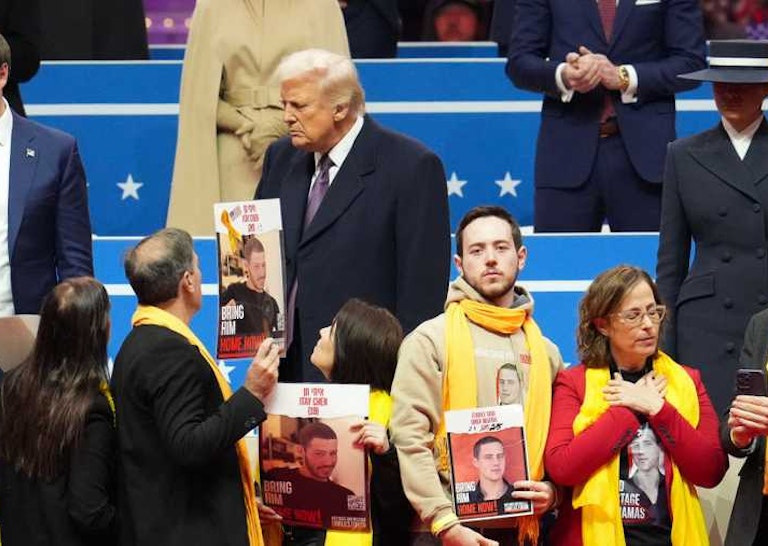 President Trump with families of hostages President Trump with families of hostages
