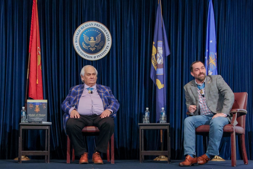 Medal of Honor recipients on stage