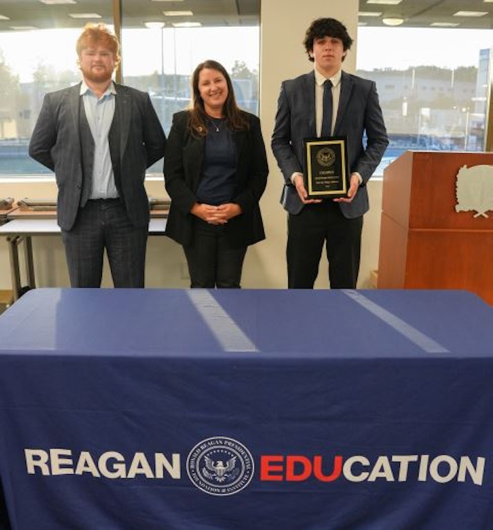 Luca Rosen, a senior at Oaks Christian School, as the winner of the California Regional Competition of the Ronald Reagan Debate Series