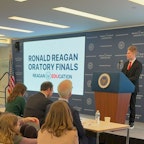 Oratory 2024 Male Student at Podium