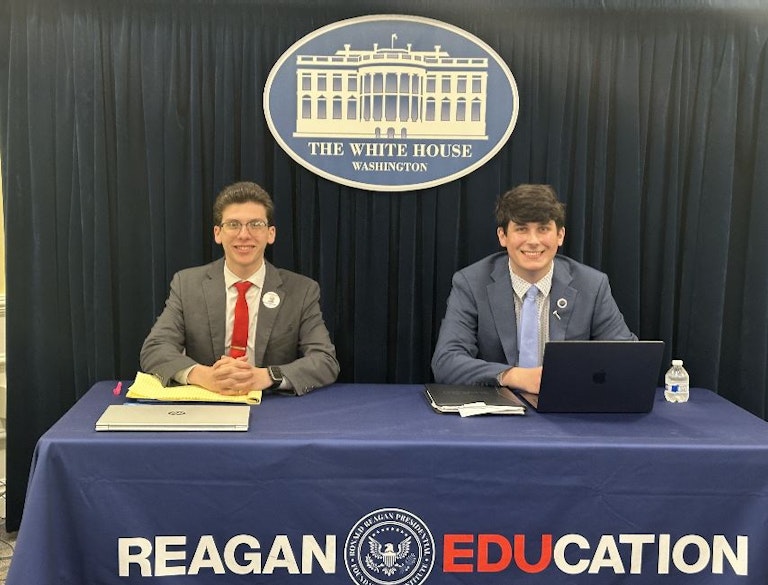 Pete Mandacina, a senior at Rockhurst High School, as the winner of the Missouri Regional Competition of the Ronald Reagan Debate Series