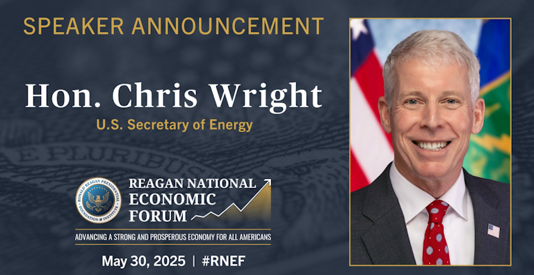 United States Secretary of Energy Chris Wright will be a keynote speaker at the inaugural Reagan National Economic Forum
