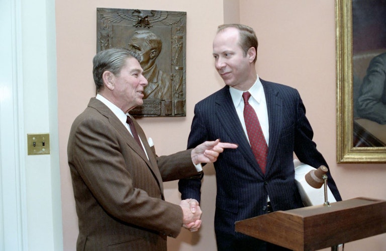 President Reagan and David Gergen