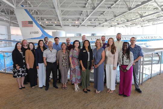 Group of Educators in front of Air Force One