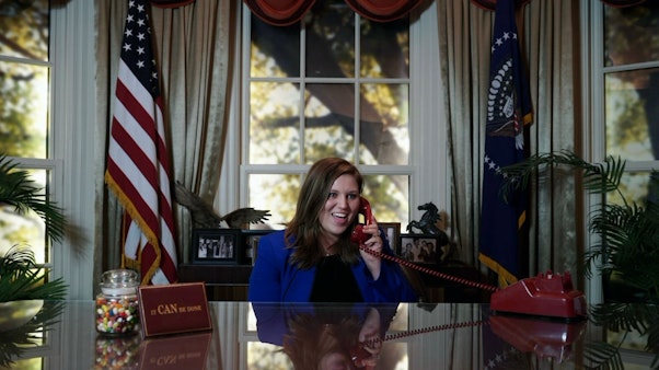 RLC Oval Office Female Student in Oval Office Replica