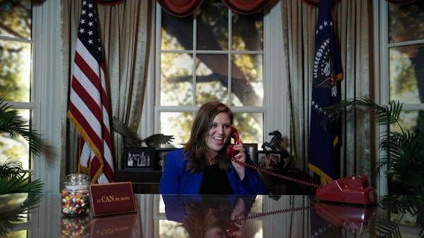 Female Student in Oval Office Replica
