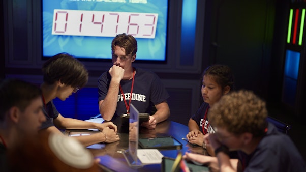 RLC Command Decision Center Students in Simulation Experience