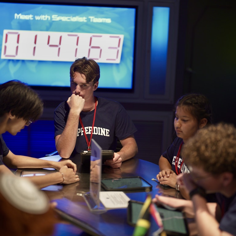 RLC Command Decision Center Students in Simulation Experience