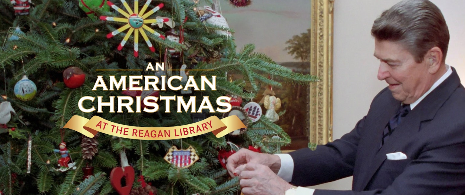 An American Christmas Ronald Reagan decorates a Christmas tree