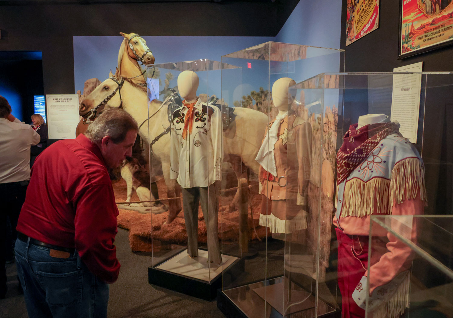 Roy Rogers’ and Dale Evans’ dazzling costumes and their legendary horses, Trigger and Buttermilk.