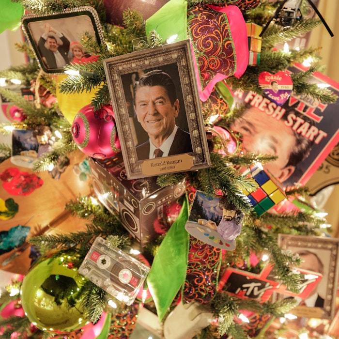 Totally ’80s: From Reagan to Rubik’s—this tree is rad to the core Christmas Ornaments Totally ’80s: From Reagan to Rubik’s—this tree is rad to the core