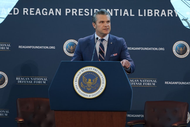 Secretary of War Pete Hegseth makes keynote remarks at the 2025 Reagan National Defense Forum