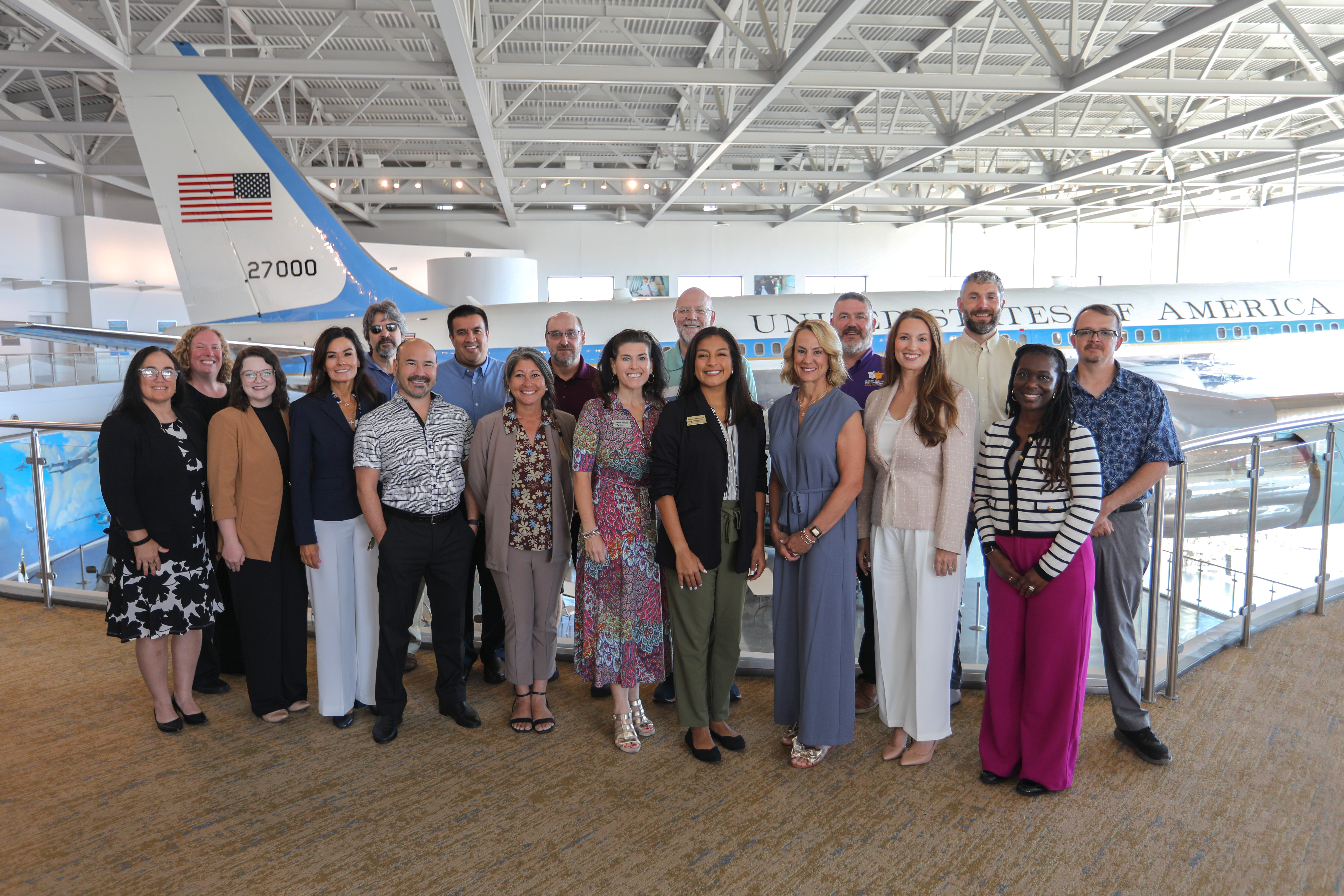 Group of Educators in front of Air Force One