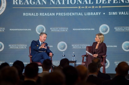 General Dan Caine speaks at the Reagan National Defense Forum