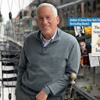 Author Walter Issacson, with book covers of his work Author Walter Issacson, with book covers of his work