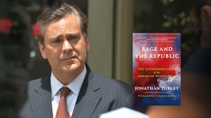 Jonathan Turley with book cover "Rage and the Rupublic" Jonathan Turley with book cover "Rage and the Rupublic"
