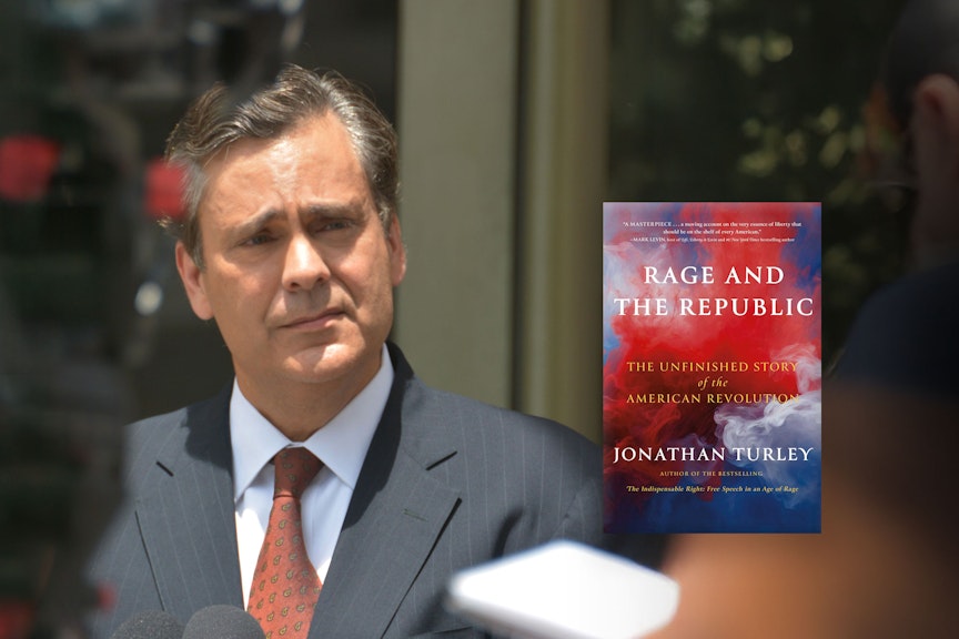 Jonathan Turley with book cover "Rage and the Rupublic" Jonathan Turley with book cover "Rage and the Rupublic"