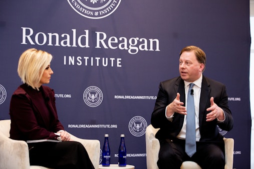 Ms. Morgan Brennan moderates with Michael Duffey