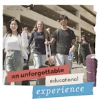 Young students traveling with suitcases