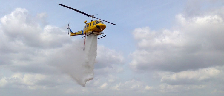 Ventura County Fire Department Firehawk helicopter - Water drop