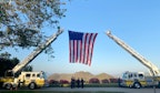 Ventura County Fire Department raising an American flag