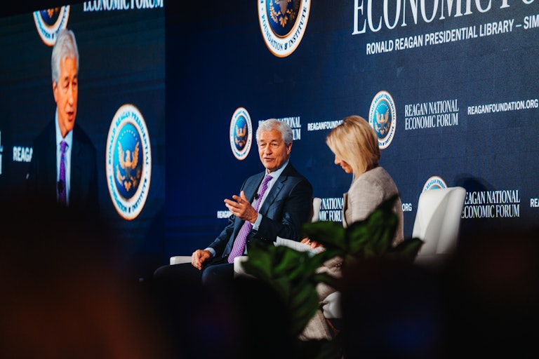 Jamie Dimon speaks at the 2026 Reagan National Economic Forum