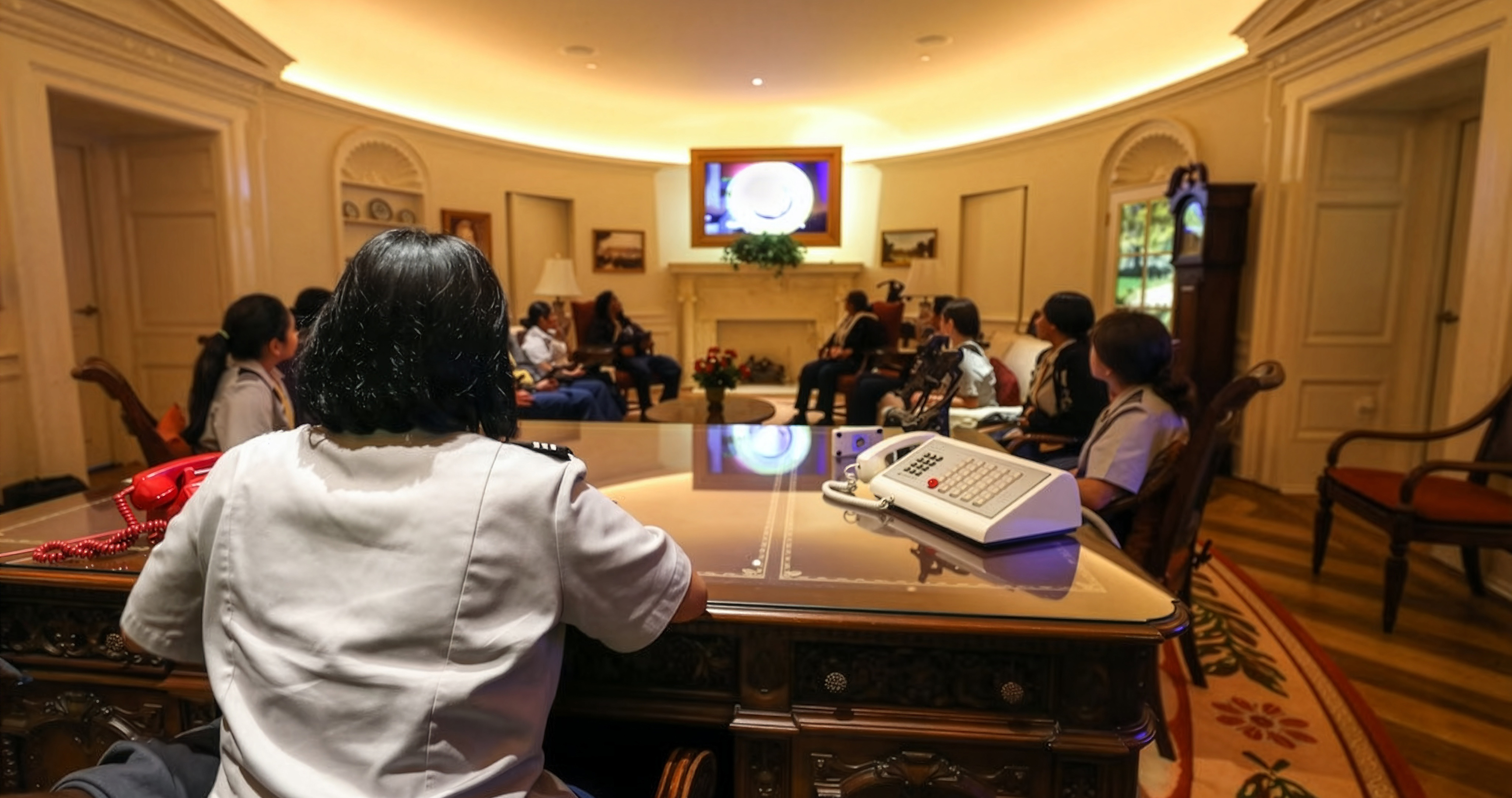 Students in the oval office