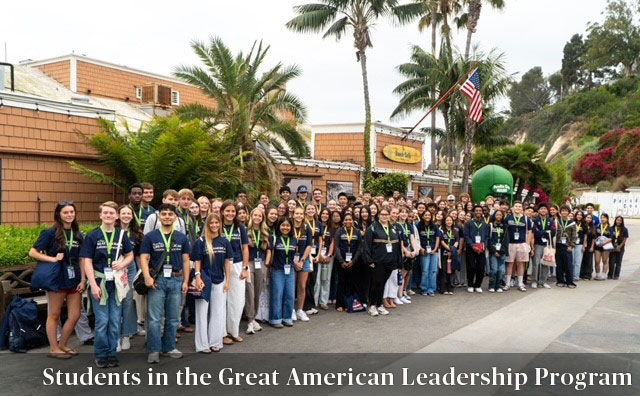 A group of students from all over the United States participating in the 2026 Great American Leadership Program, funded by the Chuck Trust.