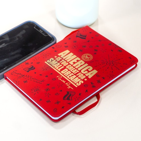 Notebook with a Reagan quote