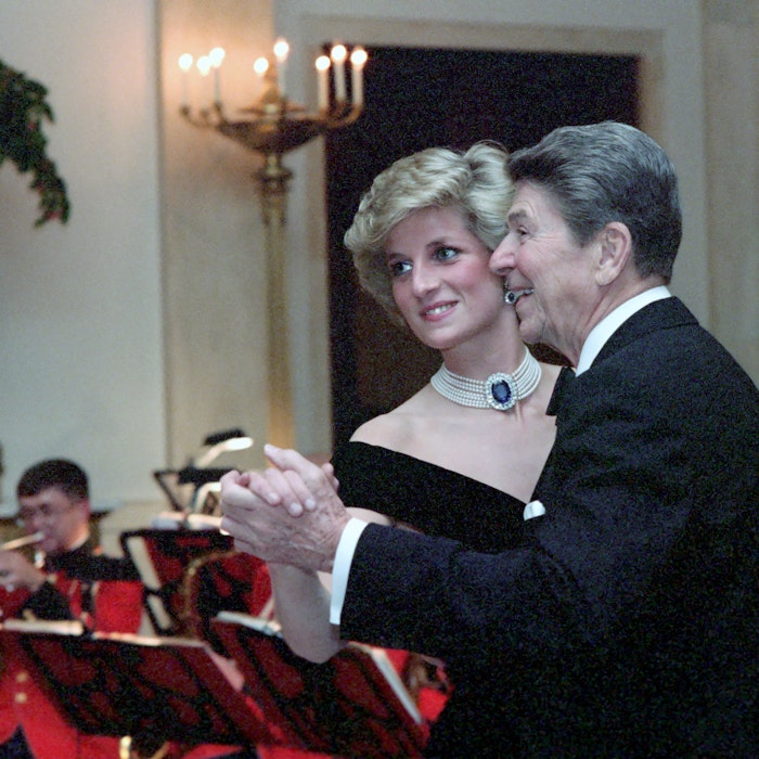 Princess Diana and Ronald Reagan dancing