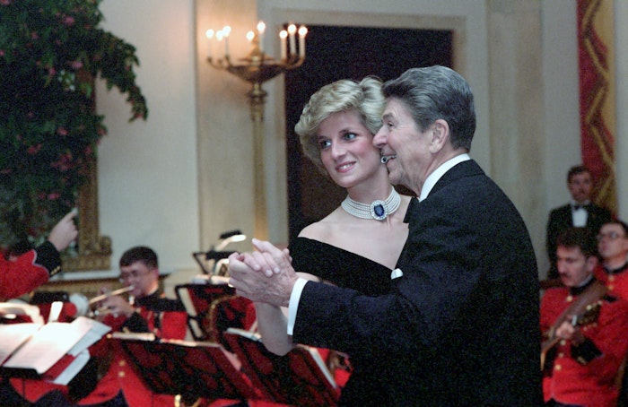 Princess Diana and Ronald Reagan dancing