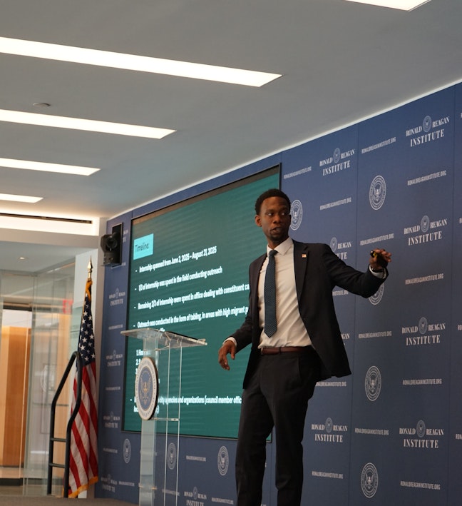 Civic Leaders Fellows present at the Ronald Reagan Institute in Washington, DC.