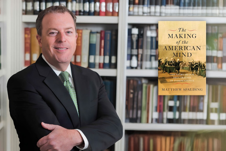 Dr. Matthew Spalding -with book cover The Making of the American Mind